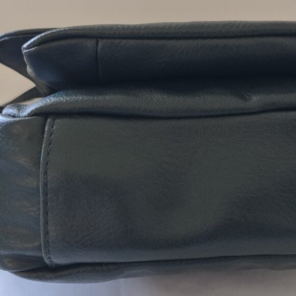 Leather Messenger Crossbody Shoulder Handbag Satchel Dark Green - Picture 10 of 15